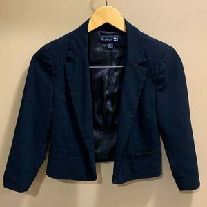 Forever21 Cropped 3/4 Sleeve Blazer Jacket, size S
